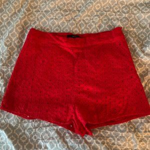 Red Patterned Shorts